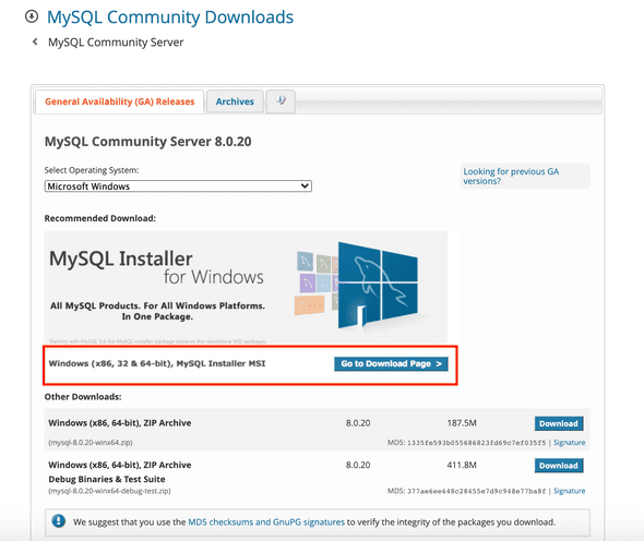 MySQL Server Win